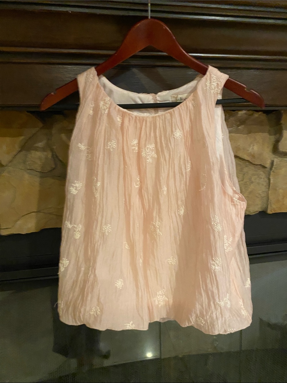 Millibon Blush Pink Embroidered Sleeveless Camisole